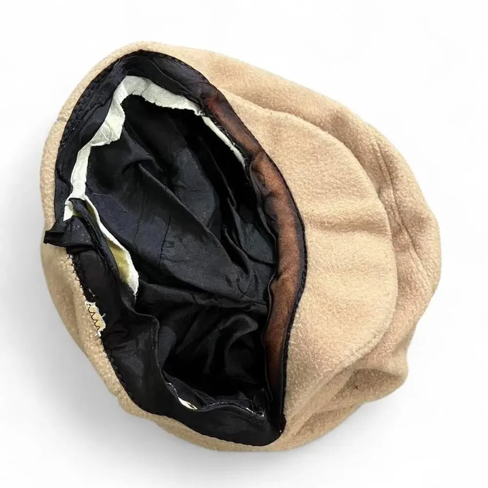 Tan beret with a boho